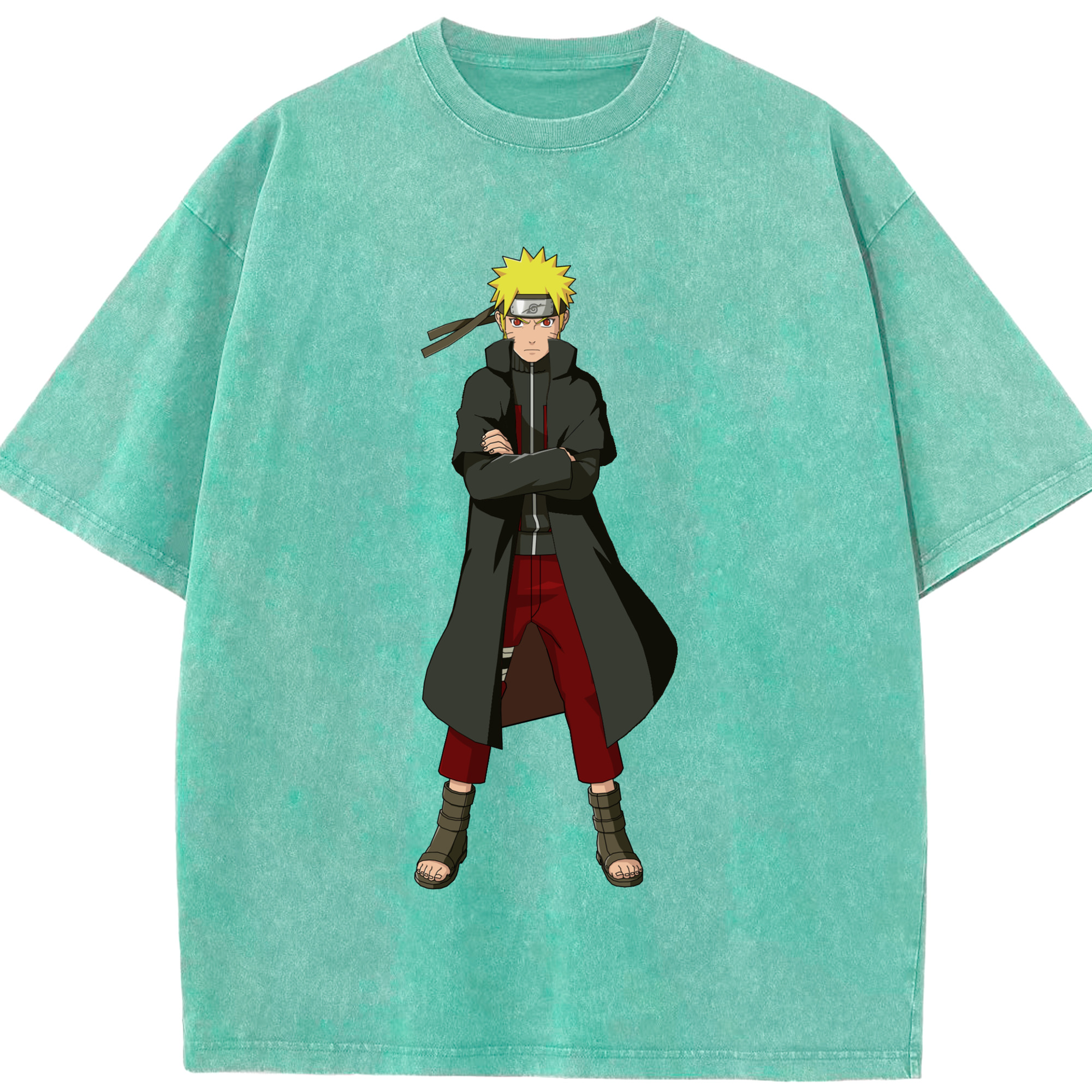 （画像用） NARUTO -ナルト- うずまき ナルト Uzumaki Naruto 綿100% ヴィンテージ風 半袖Tシャツ（フロントプリント）